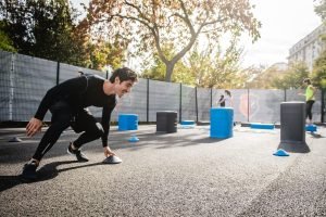 whats the process for setting up an outdoor exercise or fitness area